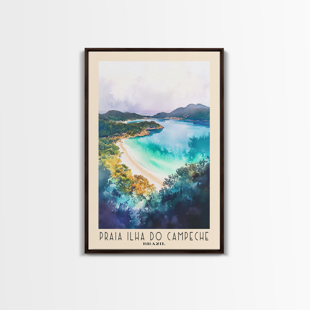 Praia Ilha do Campeche, Brazil Watercolor Print, Vacation Gift, Brazil Wall Art, Vacation Wall Art, Vacatation Memories, Beach Decor, Beach Or Lakehouse Art