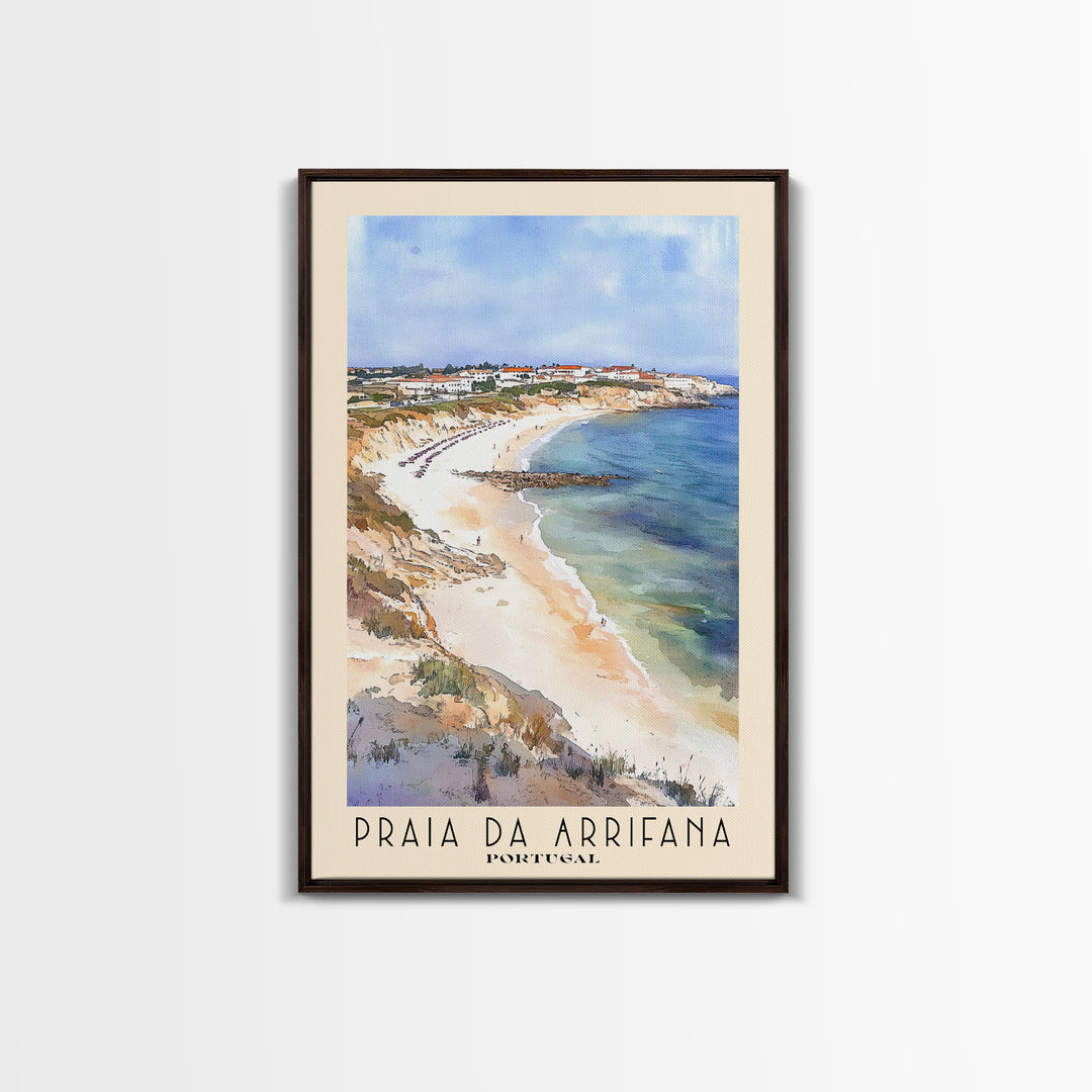 Praia da Arrifana, Portugal Watercolor Print, Vacation Gift, Portugal Wall Art, Vacation Wall Art, Vacatation Memories, Beach Decor, Beach Or Lakehouse Art