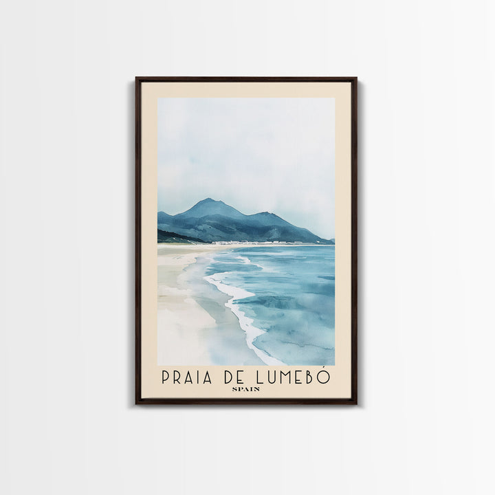 Praia de Lumebó, Spain Watercolor Print, Vacation Gift, Spain Wall Art, Beach Painting, Beach Decor, Beach Or Lakehouse Art