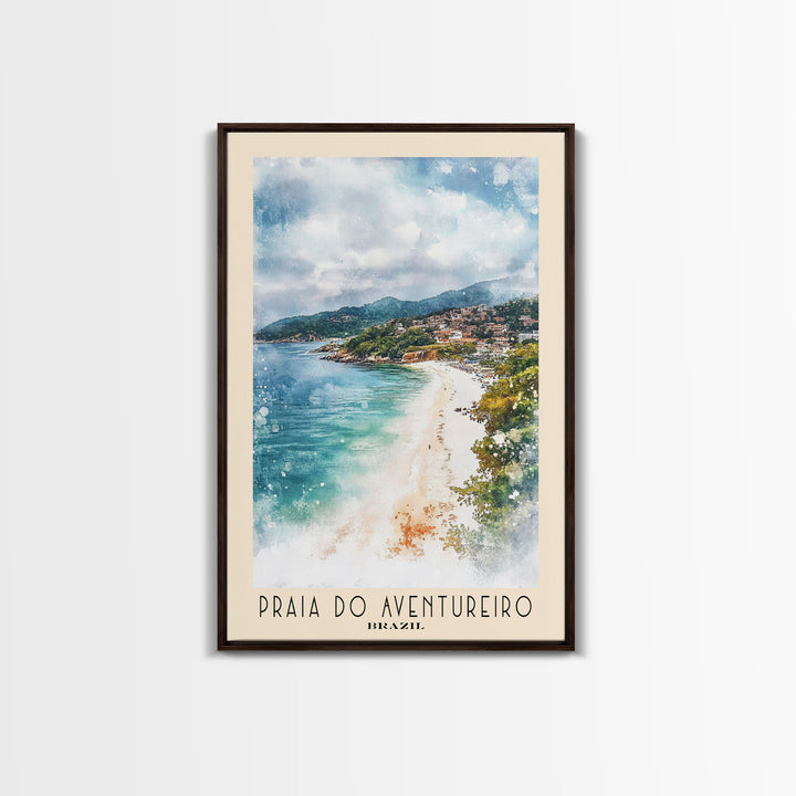 Praia do Aventureiro, Brazil Watercolor Print, Vacation Gift, Brazil Wall Art, Beach Painting, Beach Decor, Beach Or Lakehouse Art