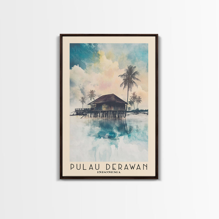 Pulau Derawan, Indonesia Watercolor Beach Print, Vacation Gift, Indonesia Wall Art, Beach Painting, Beach Decor, Beach Painting