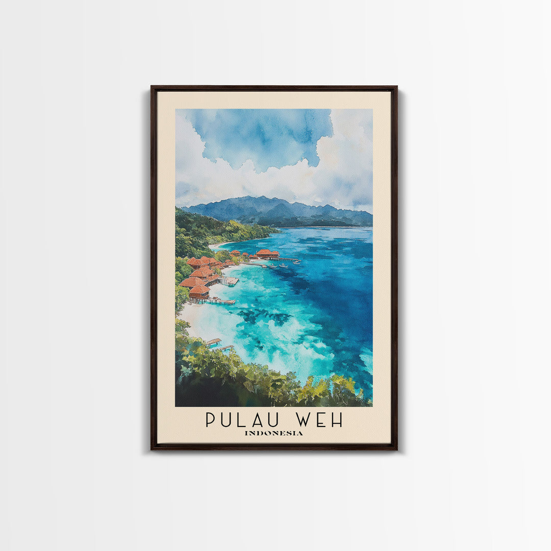 Pulau Weh, Indonesia Watercolor Print, Vacation Gift, Indonesia Wall Art, Vacation Wall Art, Vacatation Memories, Beach Decor, Beach Or Lakehouse Art