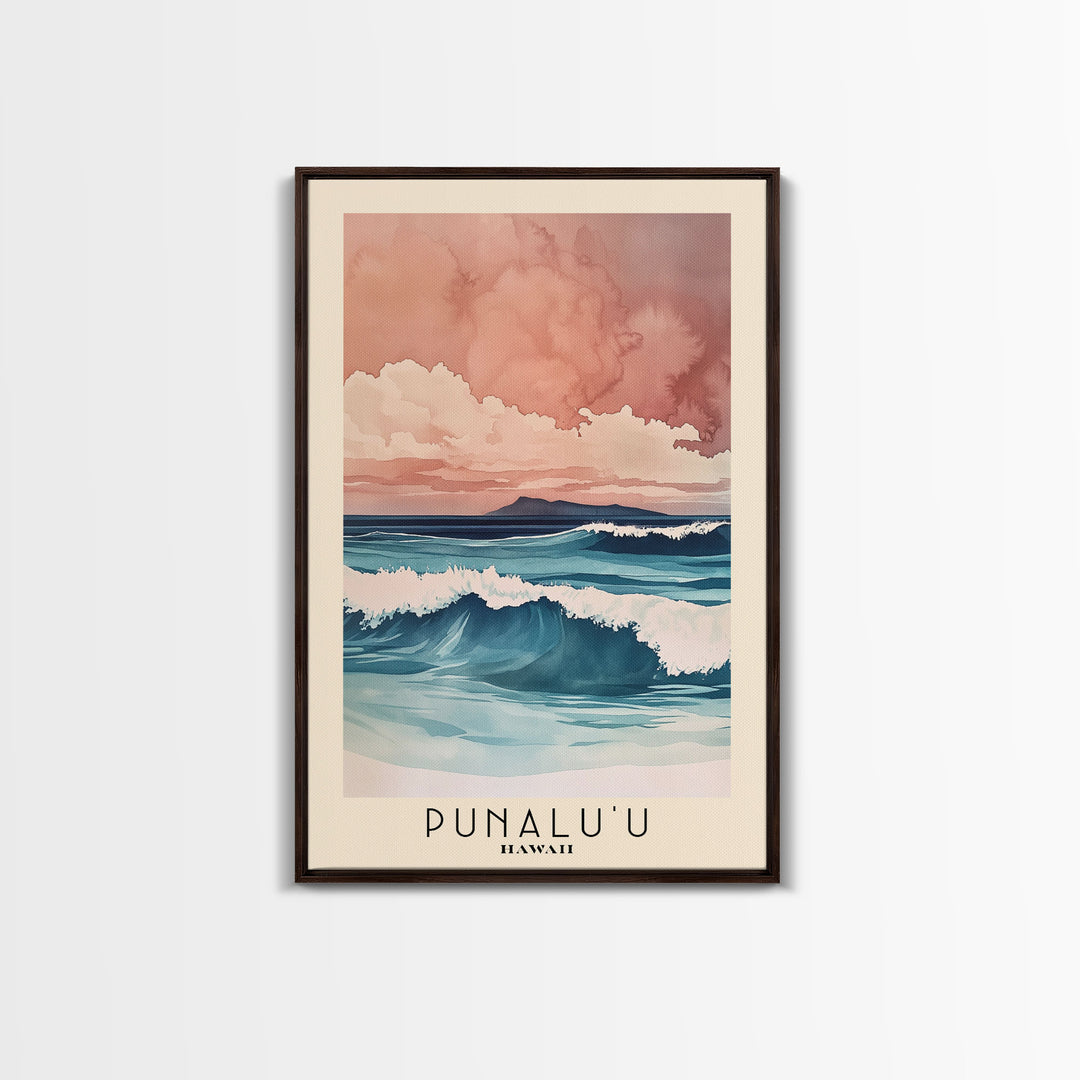 Punalu’u, Hawaii Watercolor Print, Vacation Gift, Hawaii Wall Art, Beach Painting, Beach Decor, Beach Or Lakehouse Art