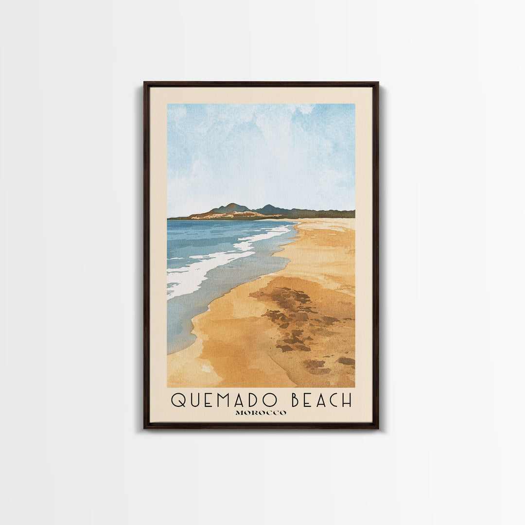 Quemado Beach, Morocco Watercolor Print, Vacation Gift, Morocco Wall Art, Vacation Wall Art, Vacatation Memories, Beach Decor, Beach Or Lakehouse Art