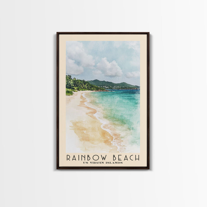 Rainbow Beach, US Virgin islands Watercolor Print, Vacation Gift, US Virgin islands Wall Art, Beach Painting, Beach Decor, Beach Or Lakehouse Art