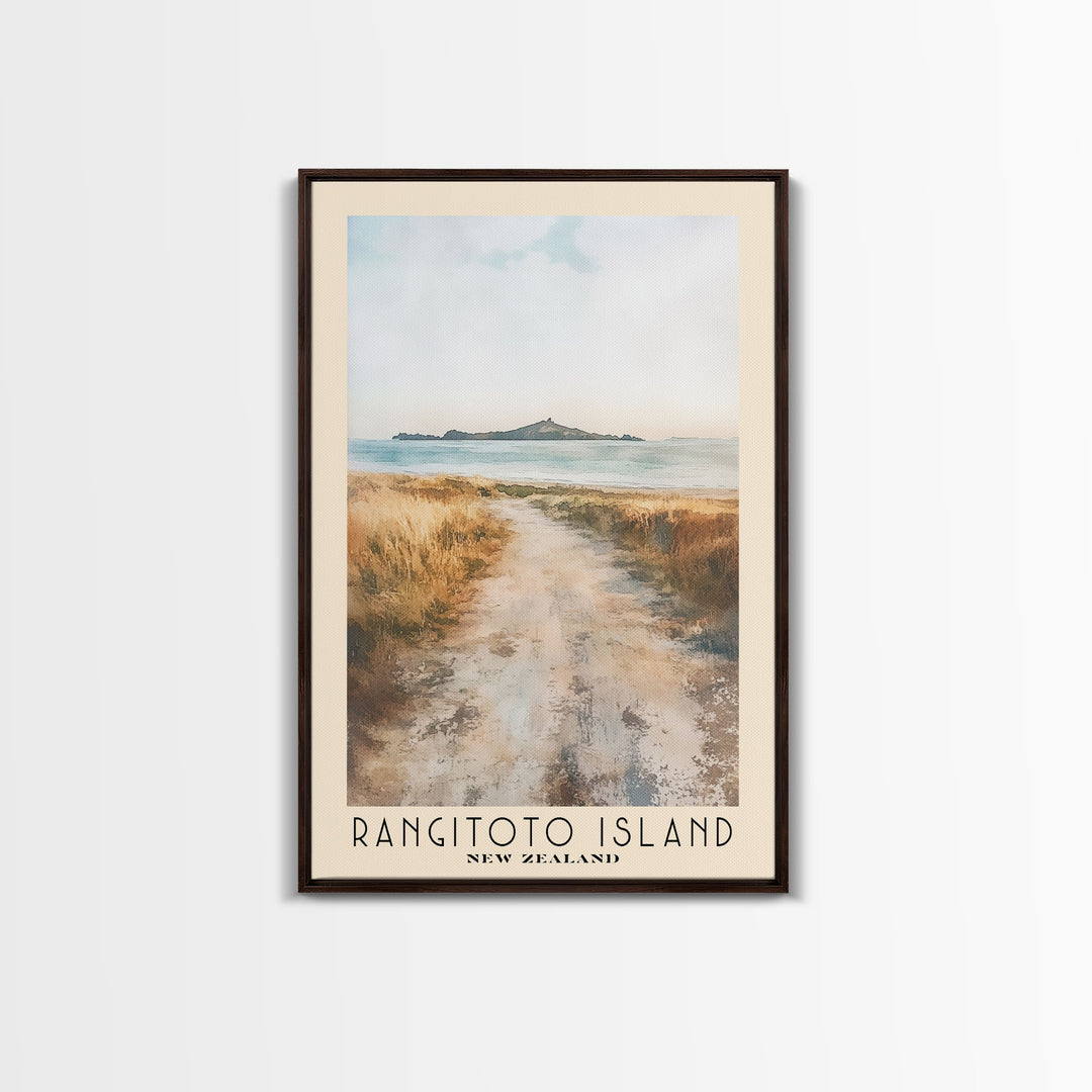 Rangitoto Island, New Zealand Watercolor Beach Print, Vacation Gift, New Zealand Wall Art, Beach Painting, Beach Decor, Beach Painting