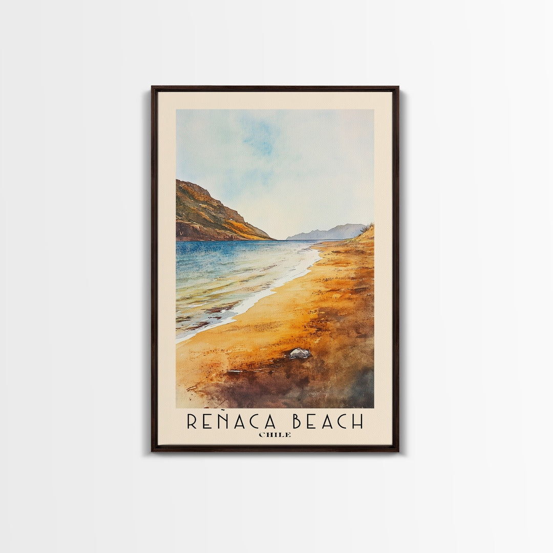 Reñaca beach, Chile Watercolor Print, Vacation Gift, Chile Wall Art, Vacation Wall Art, Vacatation Memories, Beach Decor, Beach Or Lakehouse Art