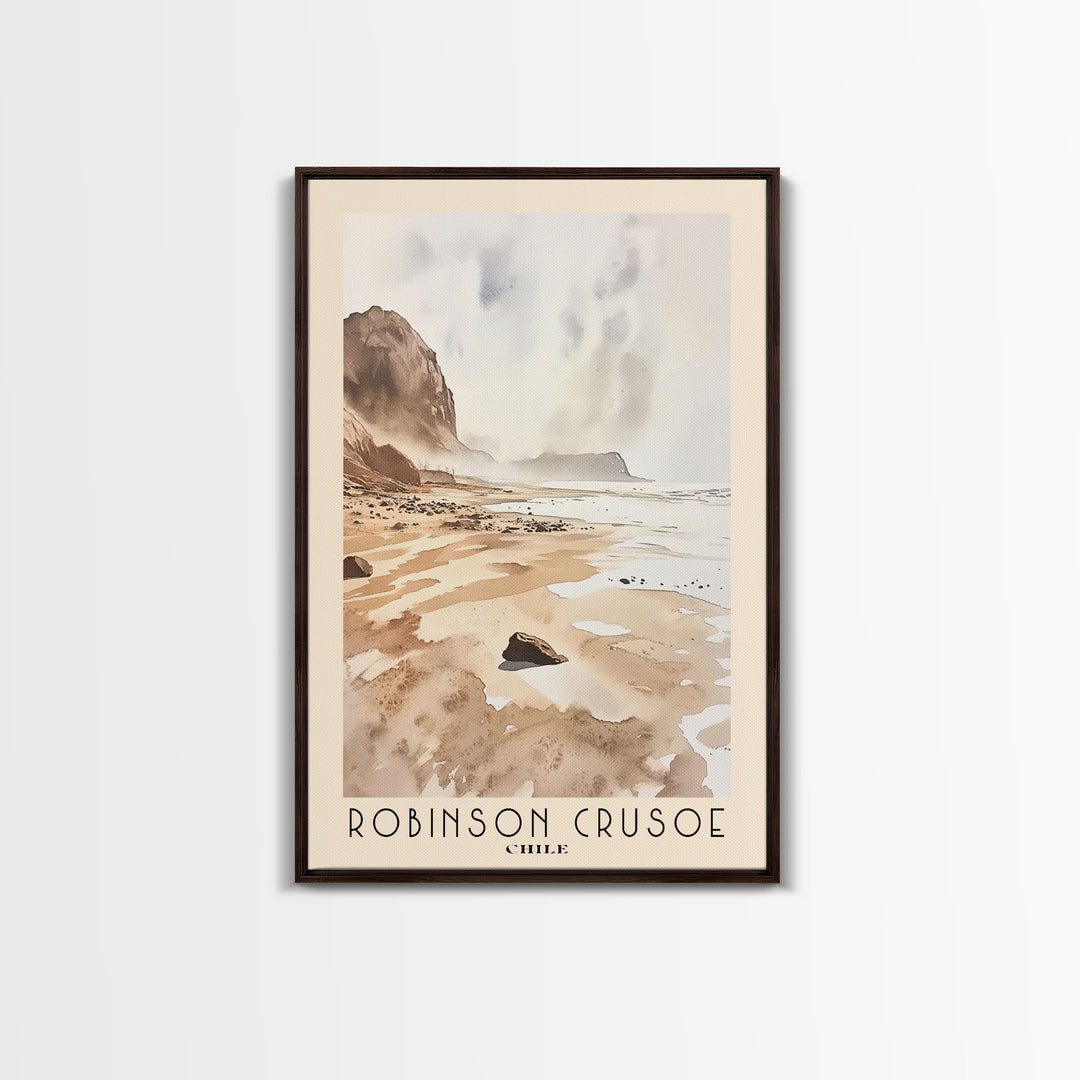 Robinson Crusoe, Chile Watercolor Print, Vacation Gift, Chile Wall Art, Vacation Wall Art, Vacatation Memories, Beach Decor, Beach Or Lakehouse Art