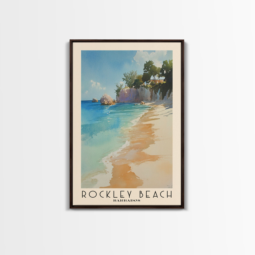 Rockley Beach, Barbados Watercolor Print, Vacation Gift, Barbados Wall Art, Beach Painting, Beach Decor, Beach Or Lakehouse Art