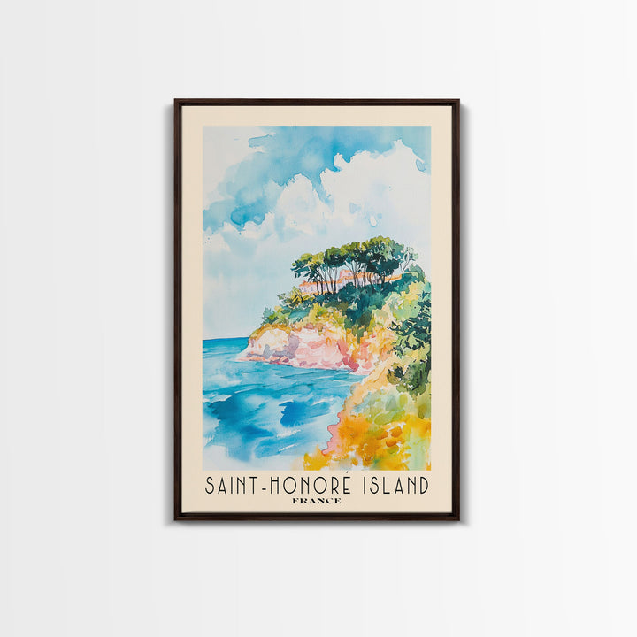 Saint-Honoré Island, France Watercolor Print, Vacation Gift, France Wall Art, Beach Painting, Beach Decor, Beach Or Lakehouse Art