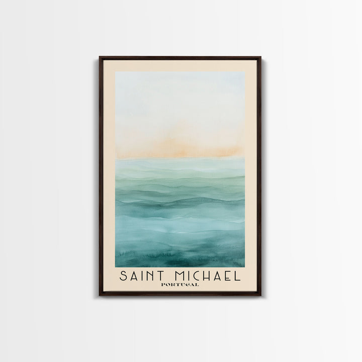 Saint Michael, Portugal Watercolor Print, Vacation Gift, Portugal Wall Art, Vacation Wall Art, Vacatation Memories, Beach Decor, Beach Or Lakehouse Art