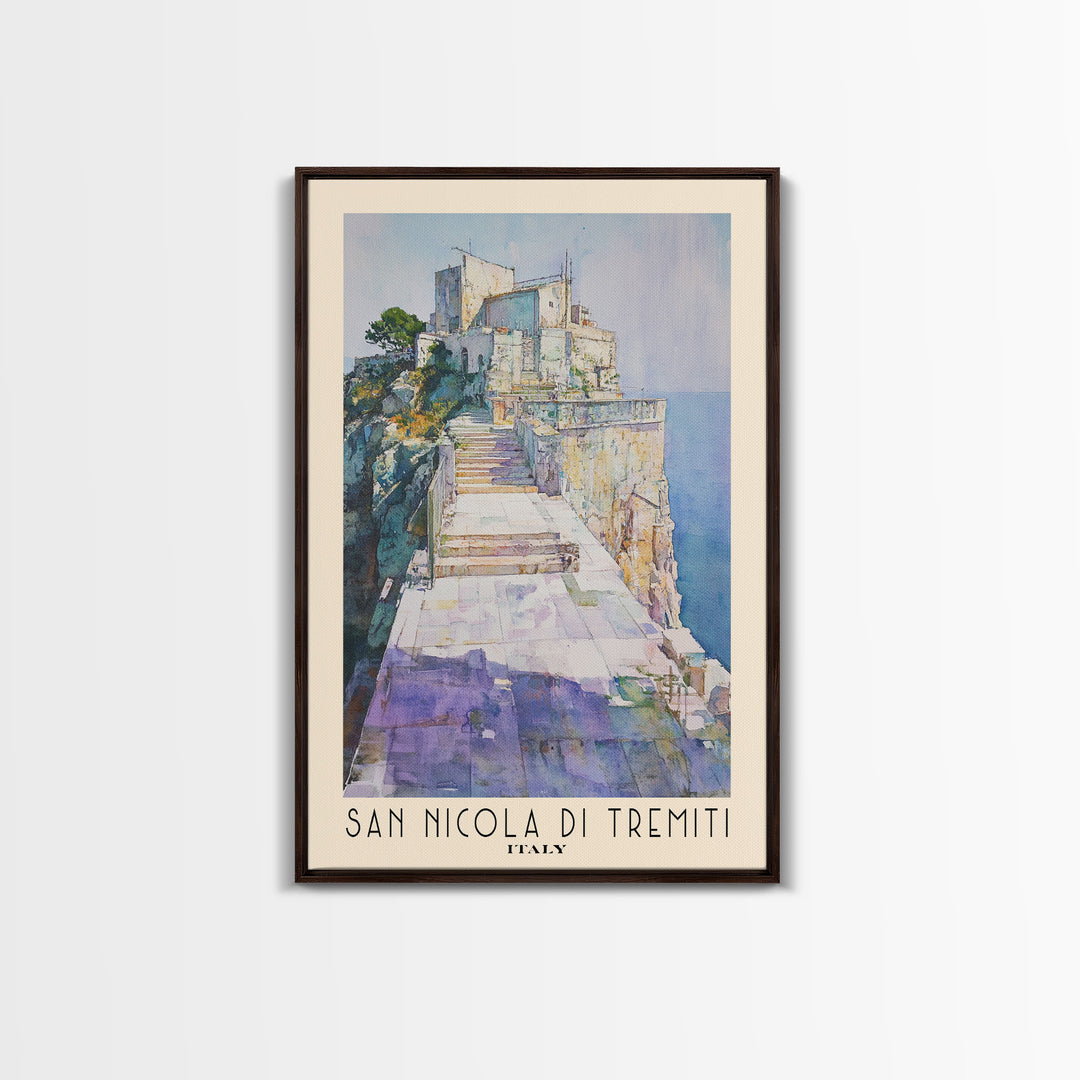 San Nicola di Tremiti, Italy Watercolor Beach Print, Vacation Gift, Italy Wall Art, Beach Painting, Beach Decor, Beach Painting