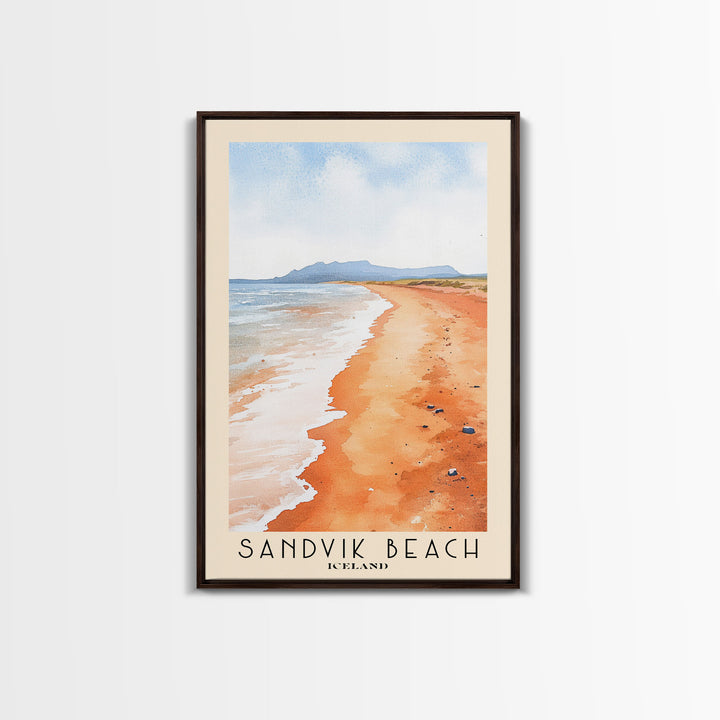 Sandvik Beach, Iceland Watercolor Beach Print, Vacation Gift, Iceland Wall Art, Beach Painting, Beach Decor, Beach Painting