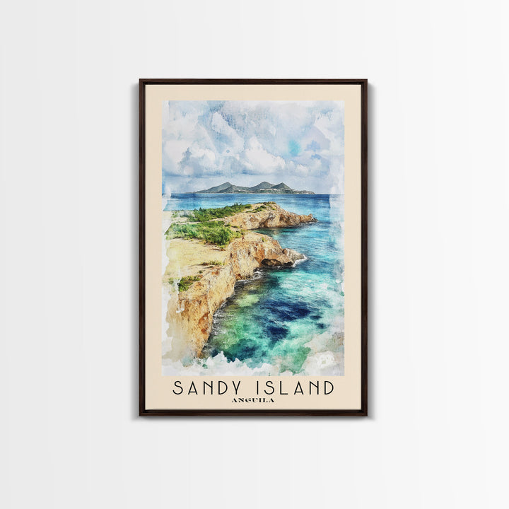 Sandy Island, Anguila Watercolor Print, Vacation Gift, Anguila Wall Art, Vacation Wall Art, Vacatation Memories, Beach Decor, Beach Or Lakehouse Art