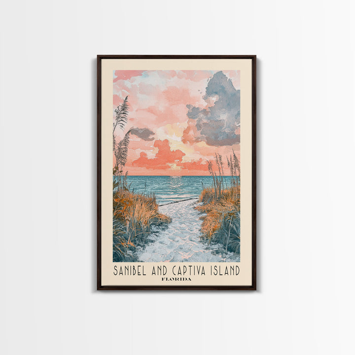 Sanibel and Captiva Island, Florida Watercolor Beach Print, Vacation Gift, Florida Wall Art, Beach Painting, Beach Decor, Beach Painting