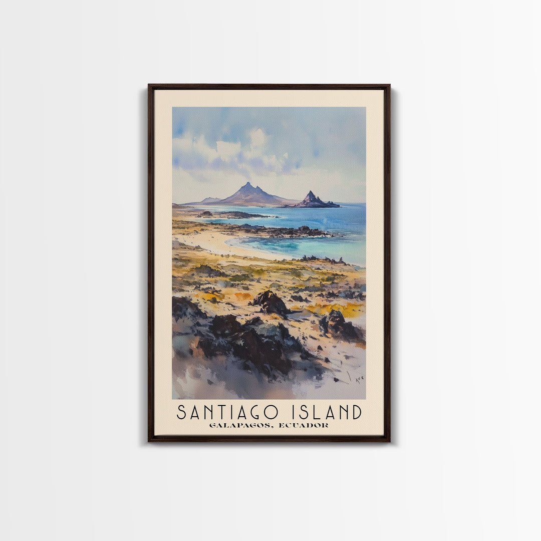 Santiago Island, Galapagos, Ecuador Watercolor Print, Vacation Gift, Galapagos, Ecuador Wall Art, Beach Painting, Beach Decor, Beach Or Lakehouse Art