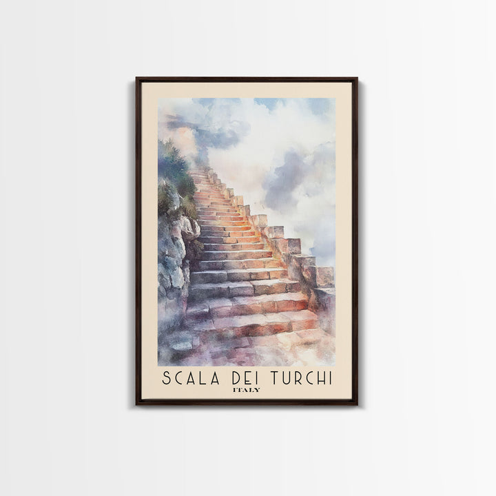 Scala dei Turchi, Italy Watercolor Print, Vacation Gift, Italy Wall Art, Vacation Wall Art, Vacatation Memories, Beach Decor, Beach Or Lakehouse Art