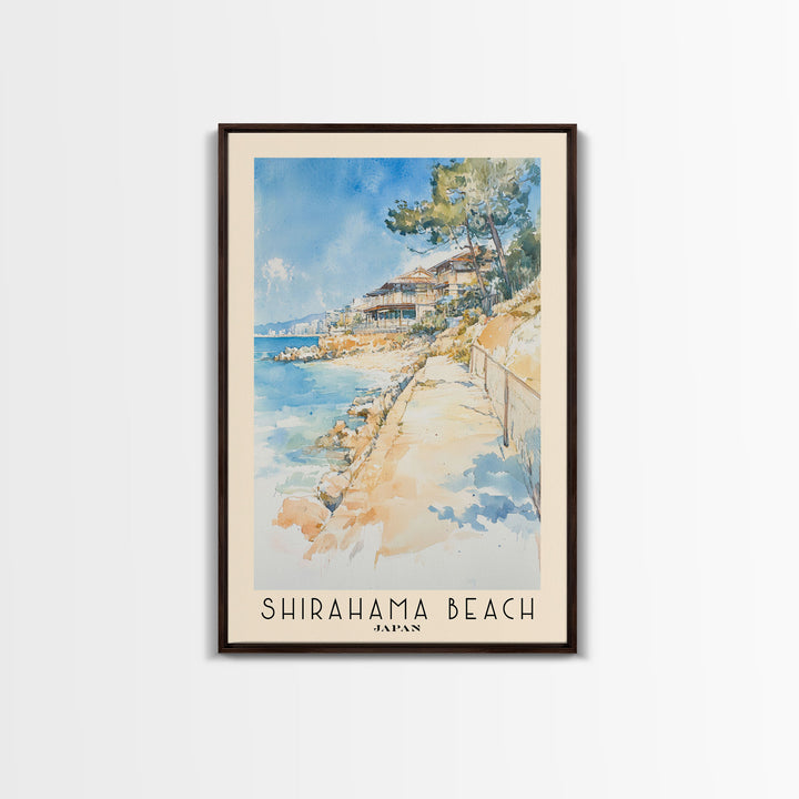 Shirahama Beach, Japan Watercolor Print, Vacation Gift, Japan Wall Art, Beach Painting, Beach Decor, Beach Or Lakehouse Art