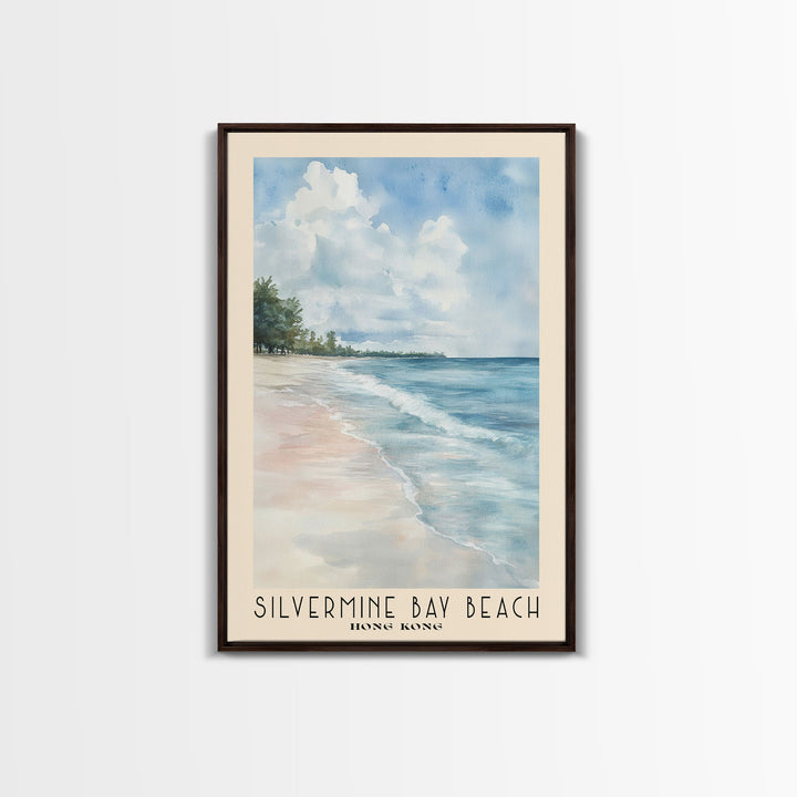 Silvermine Bay Beach, Hong Kong Watercolor Print, Vacation Gift, Hong Kong Wall Art, Beach Painting, Beach Decor, Beach Or Lakehouse Art