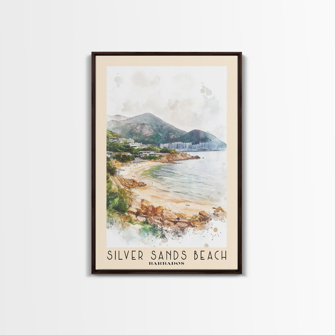 Silver Sands Beach, Barbados Watercolor Print, Vacation Gift, Barbados Wall Art, Vacation Wall Art, Vacatation Memories, Beach Decor, Beach Or Lakehouse Art