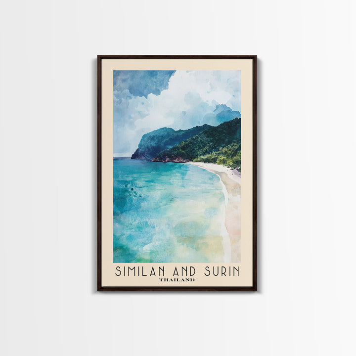 Similan and Surin, Thailand Watercolor Beach Print, Vacation Gift, Thailand Wall Art, Beach Painting, Beach Decor, Beach Painting