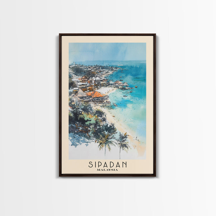 Sipadan, Malaysia Watercolor Print, Vacation Gift, Malaysia Wall Art, Vacation Wall Art, Vacatation Memories, Beach Decor, Beach Or Lakehouse Art