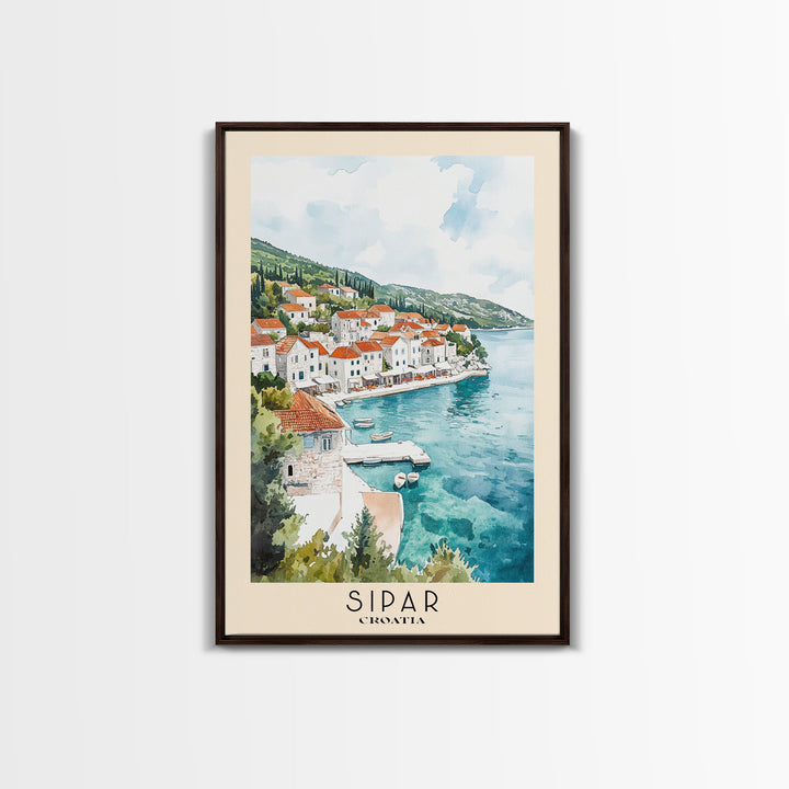 Sipar, Croatia Watercolor Print, Vacation Gift, Croatia Wall Art, Beach Painting, Beach Decor, Beach Or Lakehouse Art