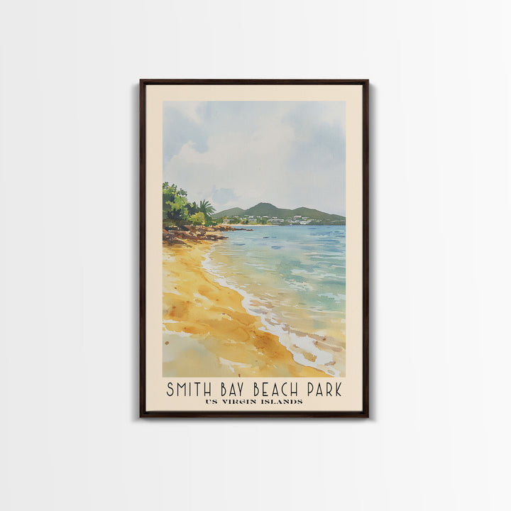 Smith Bay Beach Park, US Virgin islands Watercolor Beach Print, Vacation Gift, US Virgin islands Wall Art, Beach Painting, Beach Decor, Beach Painting