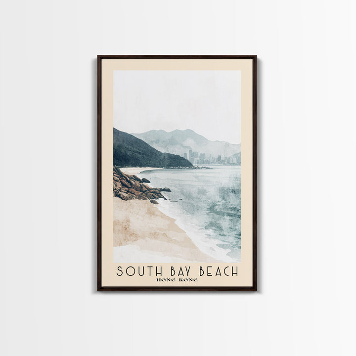 South Bay Beach, Hong Kong Watercolor Print, Vacation Gift, Hong Kong Wall Art, Beach Painting, Beach Decor, Beach Or Lakehouse Art