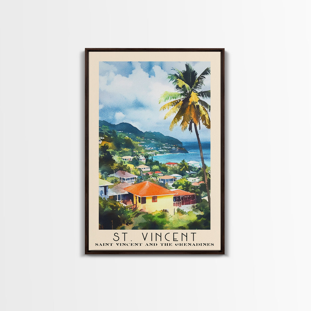 St. Vincent, Saint Vincent and the Grenadines Watercolor Beach Print, Vacation Gift, Saint Vincent and the Grenadines Wall Art, Beach Painting, Beach Decor, Beach Painting