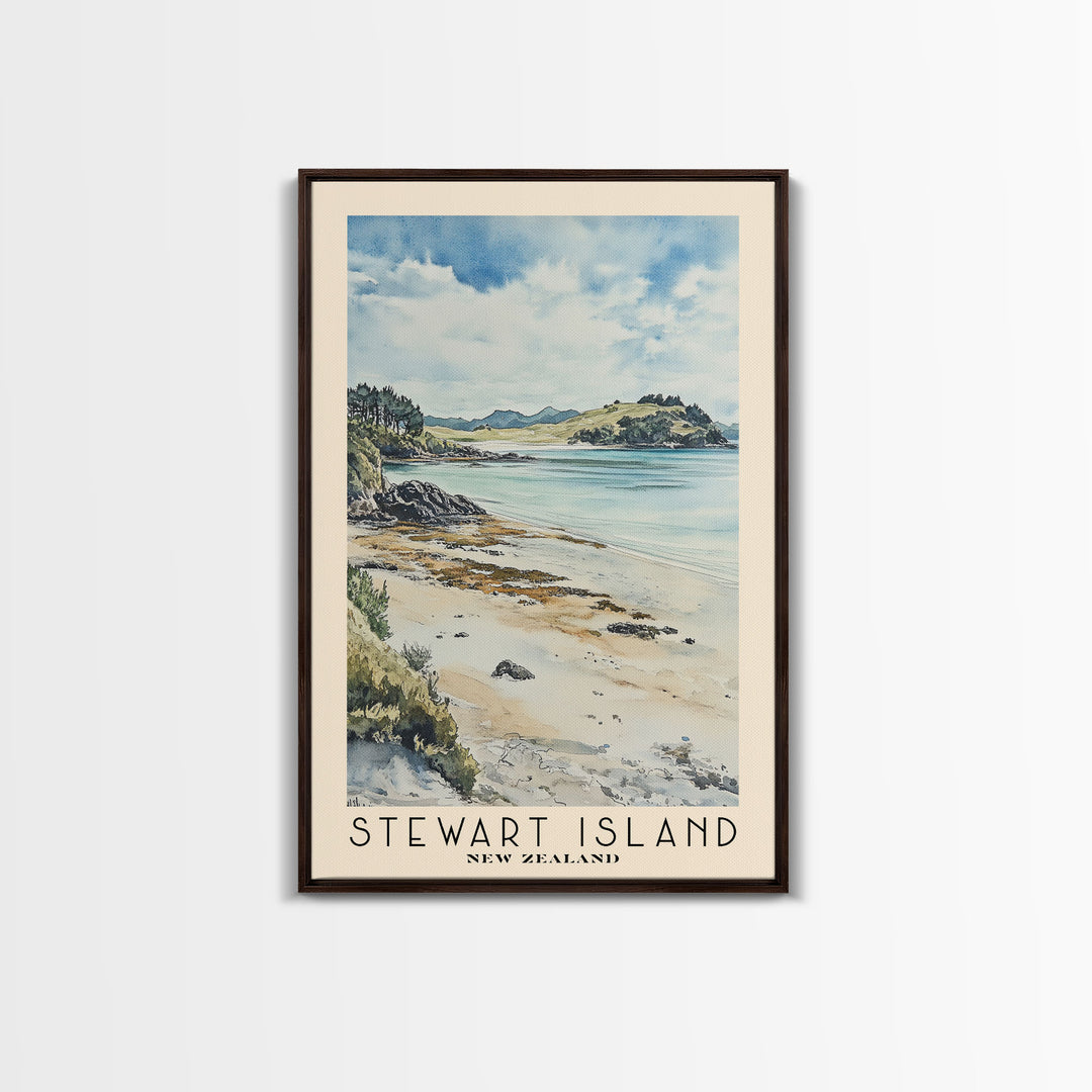 Stewart Island, New Zealand Watercolor Print, Vacation Gift, New Zealand Wall Art, Vacation Wall Art, Vacatation Memories, Beach Decor, Beach Or Lakehouse Art