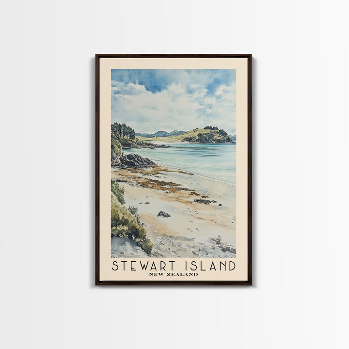 Stewart Island, New Zealand Watercolor Print, Vacation Gift, New Zealand Wall Art, Vacation Wall Art, Vacatation Memories, Beach Decor, Beach Or Lakehouse Art