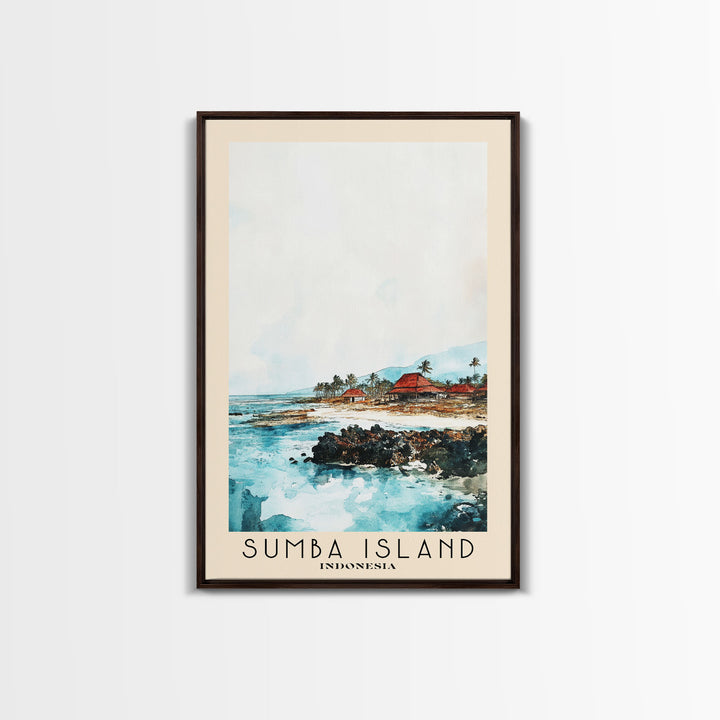 Sumba Island, Indonesia Watercolor Print, Vacation Gift, Indonesia Wall Art, Beach Painting, Beach Decor, Beach Or Lakehouse Art