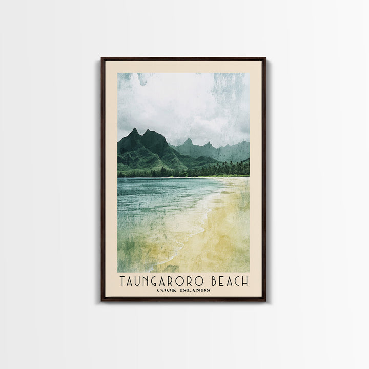 Taungaroro Beach, Cook Islands Watercolor Print, Vacation Gift, Cook Islands Wall Art, Beach Painting, Beach Decor, Beach Or Lakehouse Art