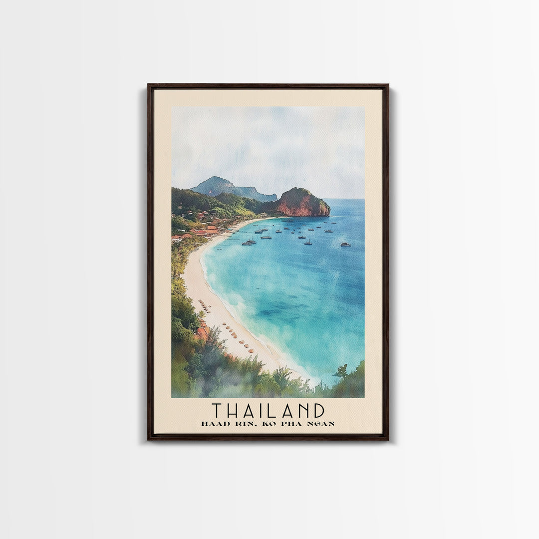 Thailand, Haad Rin, Ko Pha Ngan Watercolor Print, Vacation Gift, Haad Rin, Ko Pha Ngan Wall Art, Beach Painting, Beach Decor, Beach Or Lakehouse Art