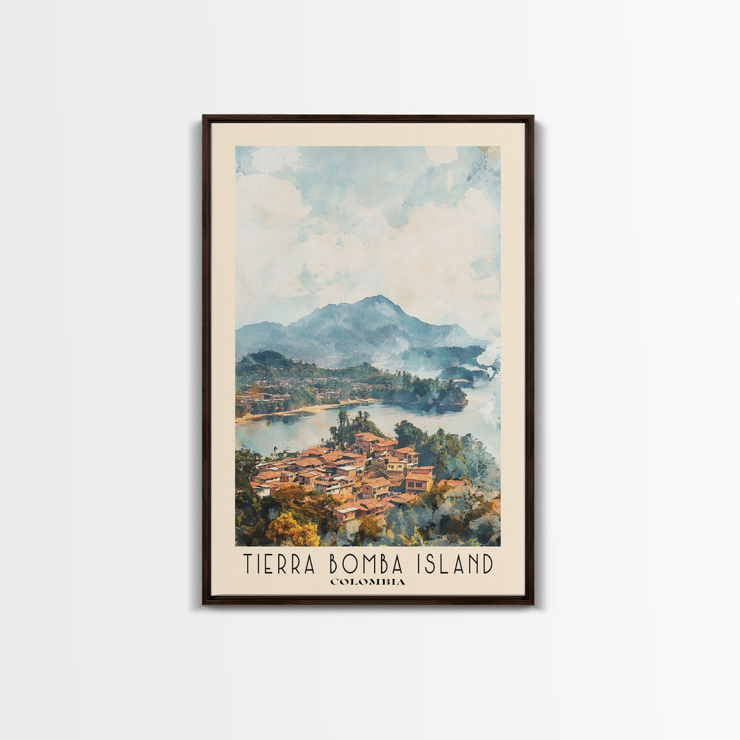 Tierra Bomba Island, Colombia Watercolor Beach Print, Vacation Gift, Colombia Wall Art, Beach Painting, Beach Decor, Beach Painting