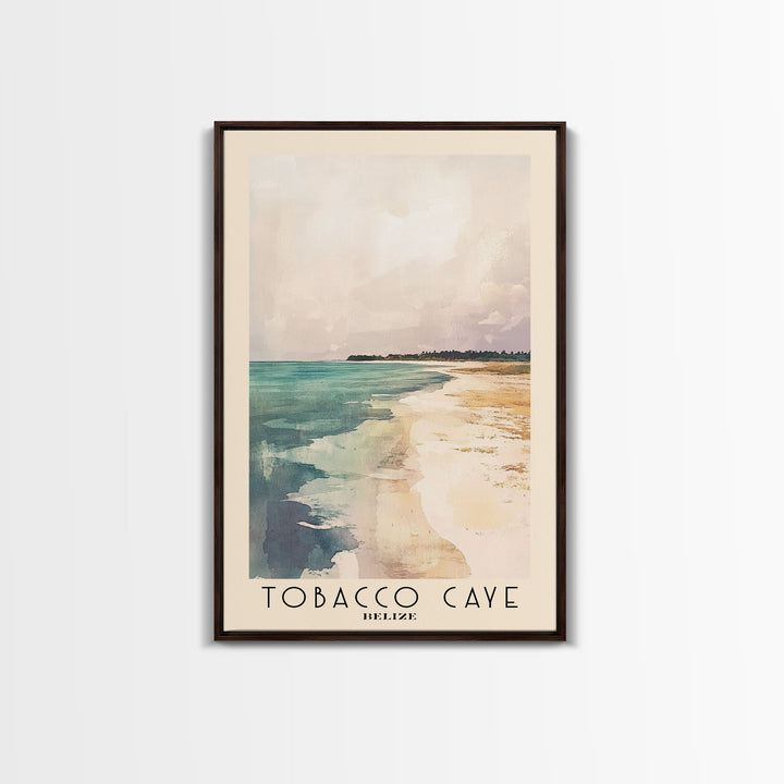 Tobacco Caye, Belize Watercolor Print, Vacation Gift, Belize Wall Art, Beach Painting, Beach Decor, Large Wall Art, Wood Frame Art