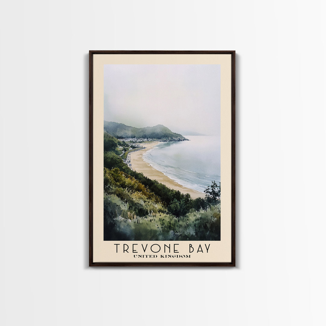 Trevone Bay, United Kingdom Watercolor Print, Vacation Gift, United Kingdom Wall Art, Beach Painting, Beach Decor, Beach Or Lakehouse Art