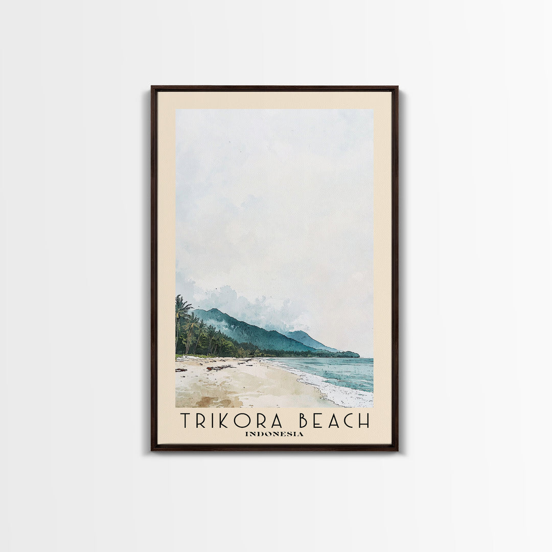 Trikora Beach, Indonesia Watercolor Beach Print, Vacation Gift, Indonesia Wall Art, Beach Painting, Beach Decor, Beach Painting