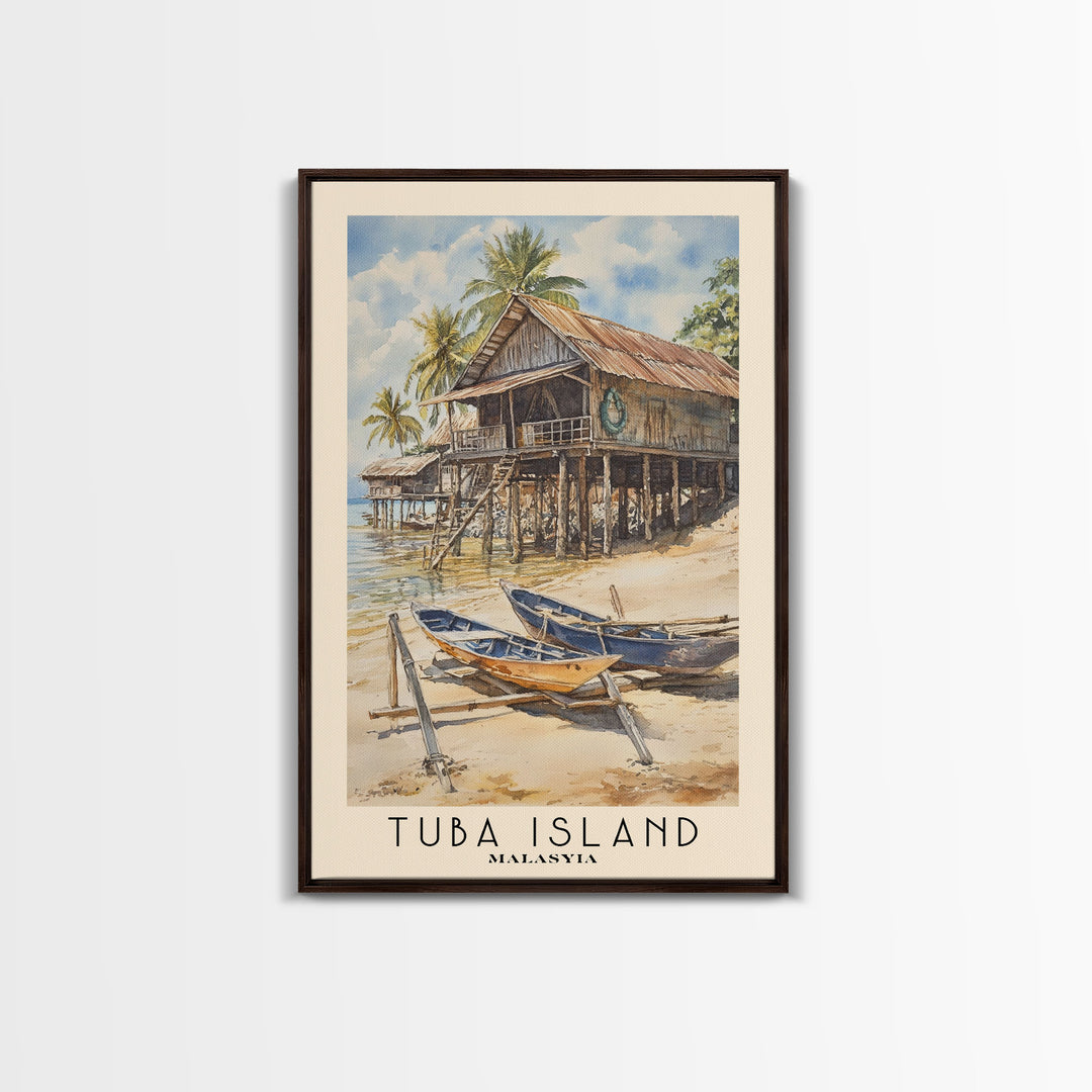 Tuba Island, Malasyia Watercolor Print, Vacation Gift, Malasyia Wall Art, Beach Painting, Beach Decor, Beach Or Lakehouse Art