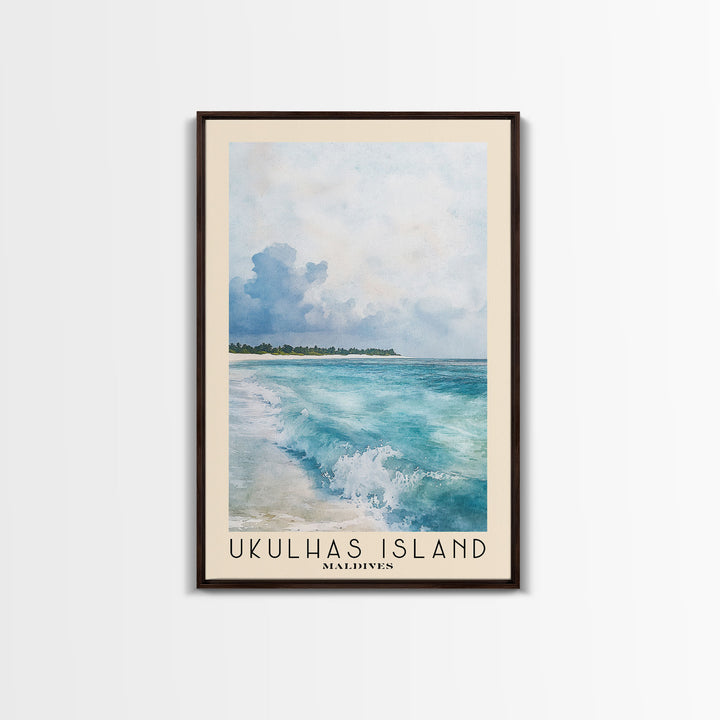 Ukulhas Island, Maldives Watercolor Print, Vacation Gift, Maldives Wall Art, Vacation Wall Art, Vacatation Memories, Beach Decor, Beach Or Lakehouse Art