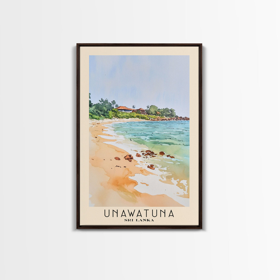 Unawatuna, Sri Lanka Watercolor Print, Vacation Gift, Sri Lanka Wall Art, Beach Painting, Beach Decor, Beach Or Lakehouse Art