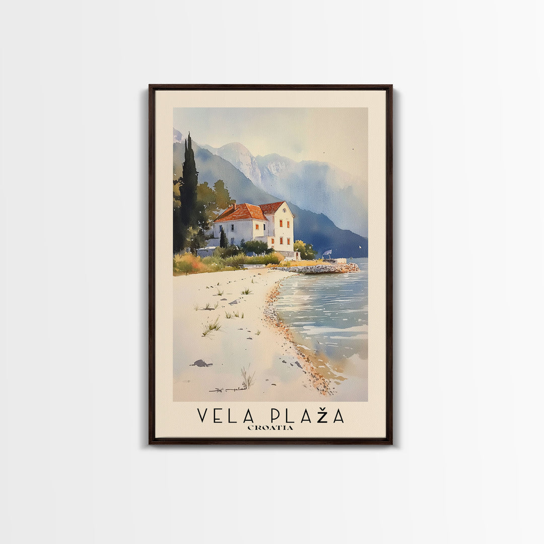 Vela Plaža, Croatia Watercolor Print, Vacation Gift, Croatia Wall Art, Beach Painting, Beach Decor, Beach Or Lakehouse Art