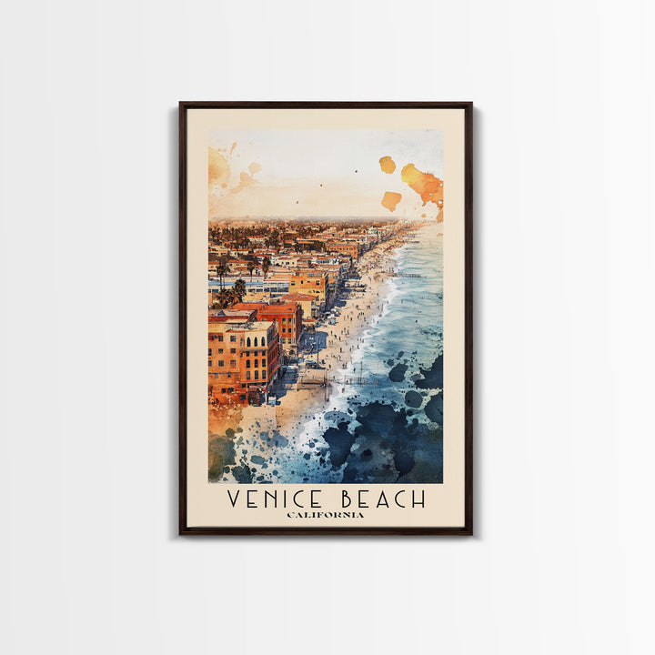 Venice Beach, California Watercolor Print, Vacation Gift, California Wall Art, Vacation Wall Art, Vacatation Memories, Beach Decor, Beach Or Lakehouse Art