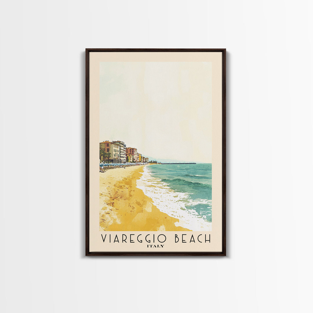 Viareggio Beach, Italy Watercolor Beach Print, Vacation Gift, Italy Wall Art, Beach Painting, Beach Decor, Beach Painting