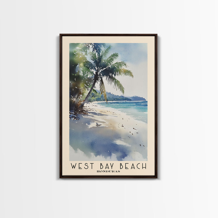 West Bay Beach, Honduras Watercolor Print, Vacation Gift, Honduras Wall Art, Vacation Wall Art, Vacatation Memories, Beach Decor, Beach Or Lakehouse Art