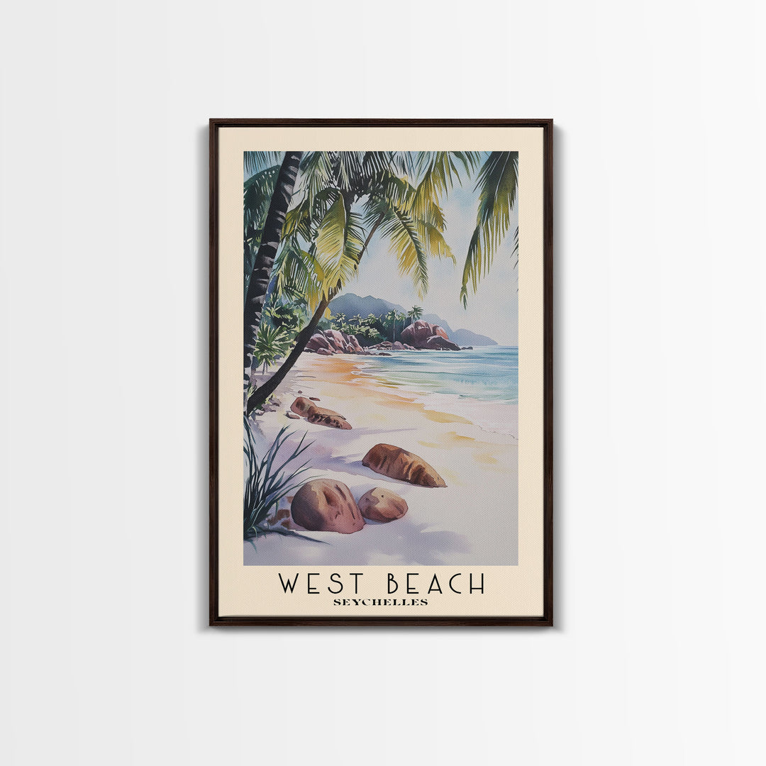 West Beach, Seychelles Watercolor Print, Vacation Gift, Seychelles Wall Art, Beach Painting, Beach Decor, Beach Or Lakehouse Art