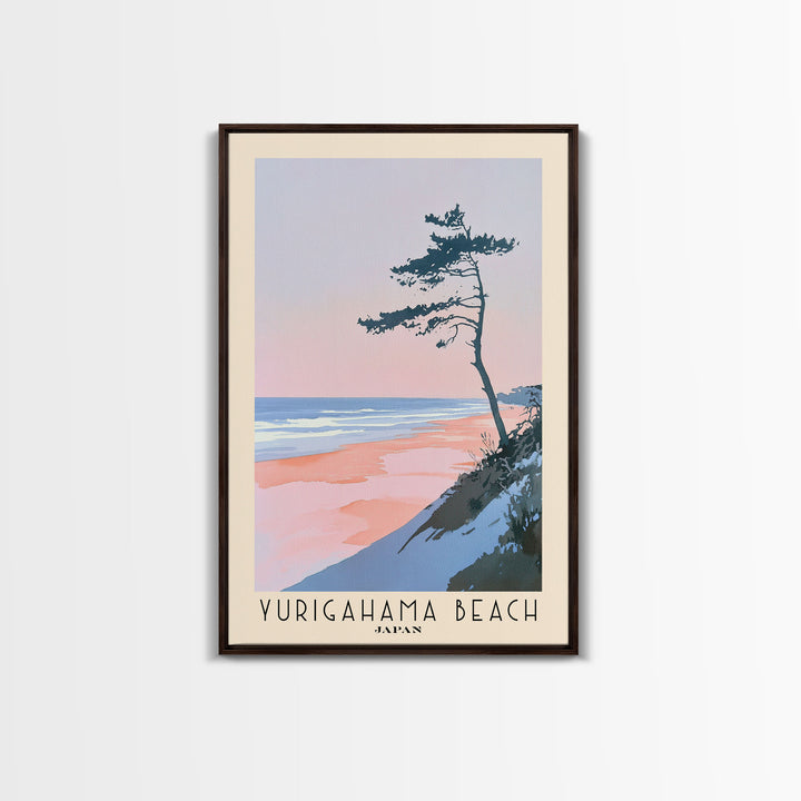 Yurigahama Beach, Japan Watercolor Beach Print, Vacation Gift, Japan Wall Art, Beach Painting, Beach Decor, Beach Painting