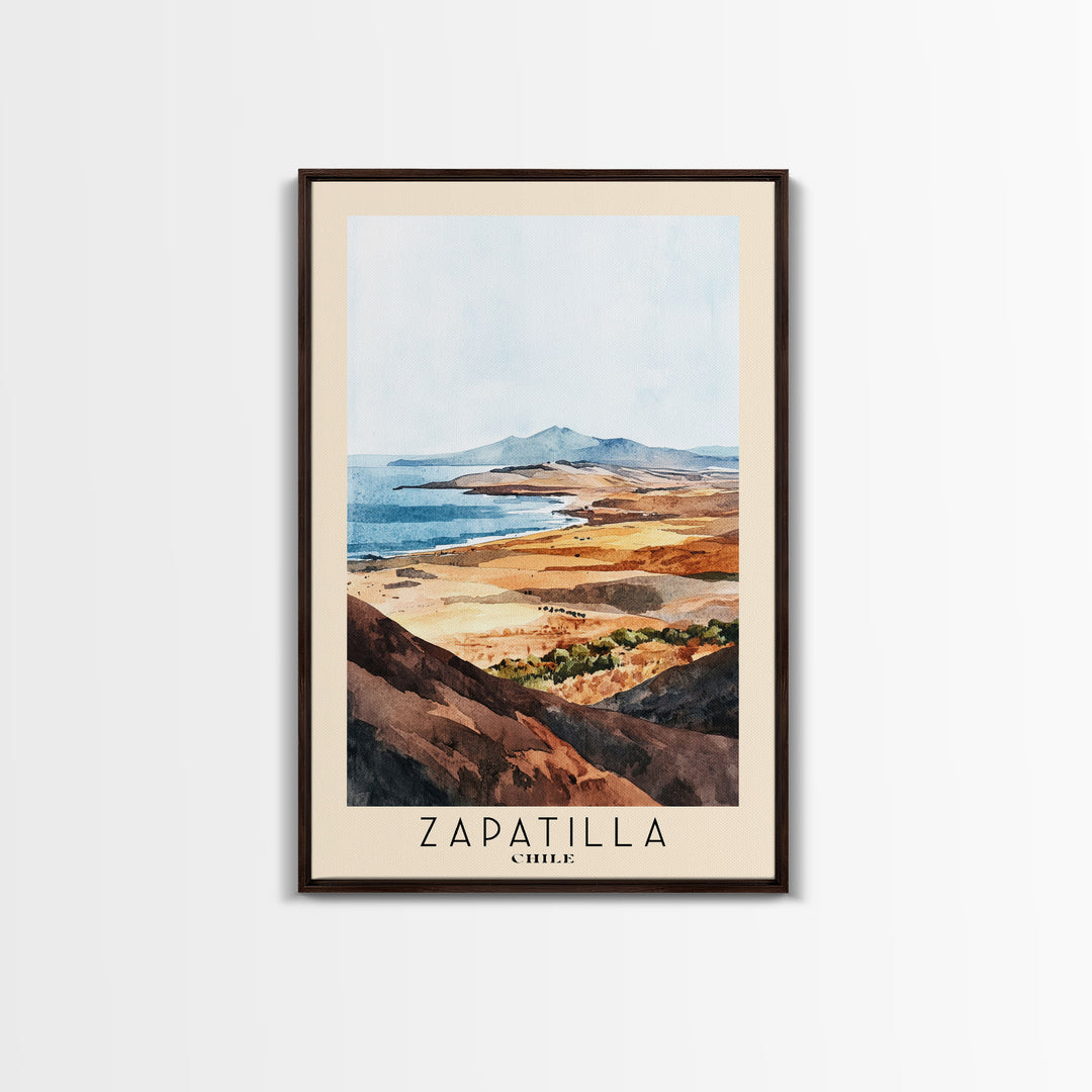 Zapatilla, Chile Watercolor Print, Vacation Gift, Chile Wall Art, Beach Painting, Beach Decor, Beach Or Lakehouse Art