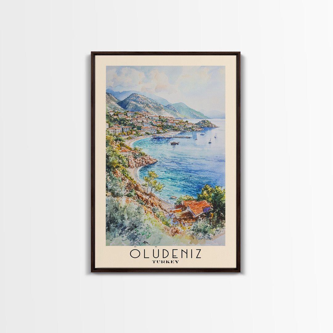 Ölüdeniz, Turkey Watercolor Print, Vacation Gift, Turkey Wall Art, Beach Painting, Beach Decor, Beach Or Lakehouse Art